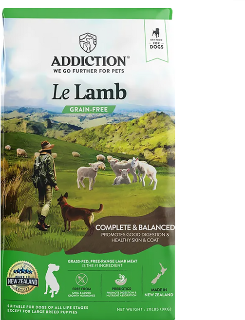 ADDICTION 自然癮食 全齡犬 無穀草飼羊 乾糧, 羊肉, 9000g, 1袋