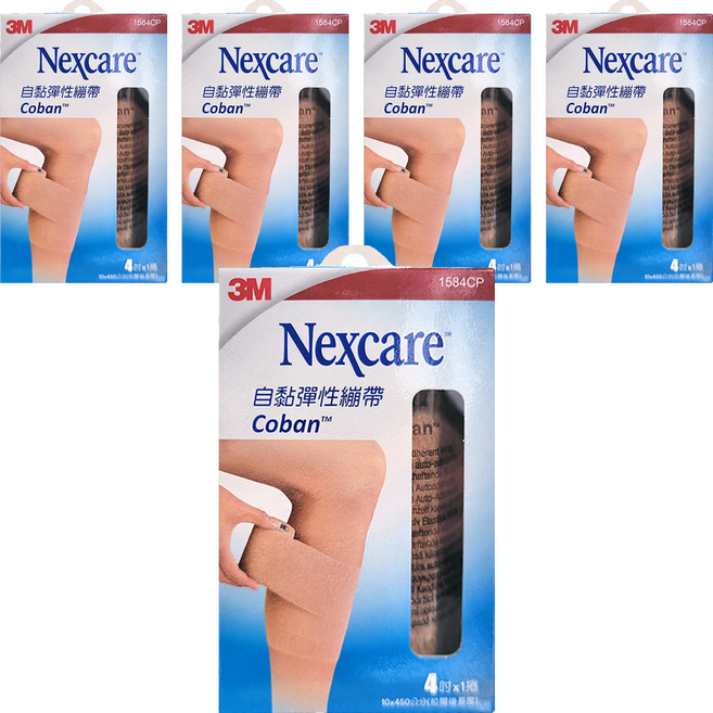 3M Nexcare 自黏彈性繃帶 1584CP 4吋, 5捲, 1捲