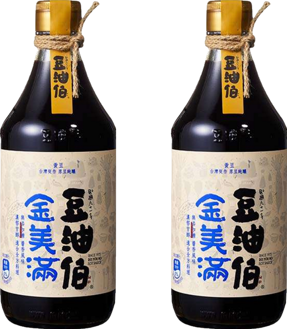 豆油伯 金美滿無添加糖釀造醬油, 500ml, 2瓶
