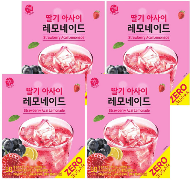 SONGWON 草莓巴西莓檸檬水, 5g, 50入, 4個