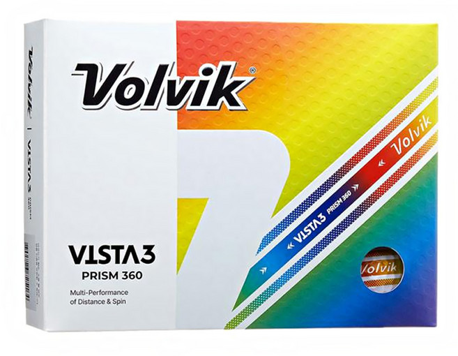 Volvik Vista 3 Prism 360 高爾夫球, 白色, 1盒, 12顆