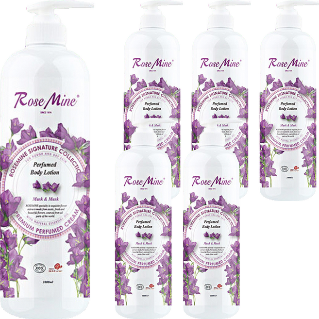 EVAS COSMETICS Rose Mine 奢華香水身體乳 Musk & Musk, 1L, 6瓶