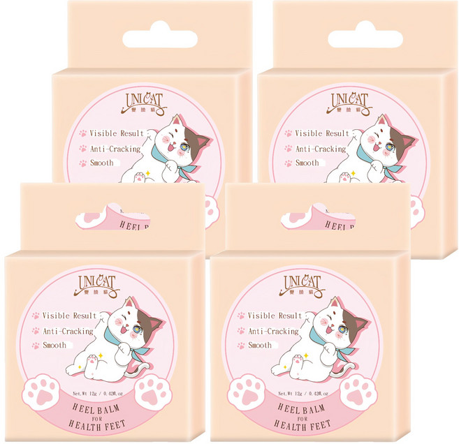 UNICAT 變臉貓 超保濕護足霜, 12g, 4個, 1入