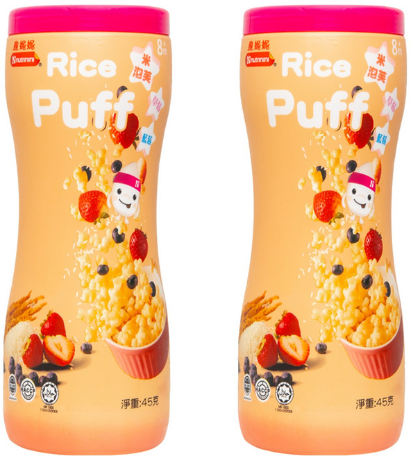 Nnutrinini 脆妮妮 米泡芙 8個月以上, 草莓藍莓, 45g, 2罐