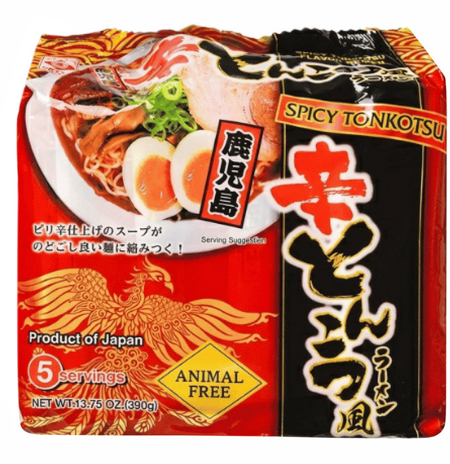 HIGASHIMARU 鹿兒島 香辣豚骨風味拉麵 78g, 5包