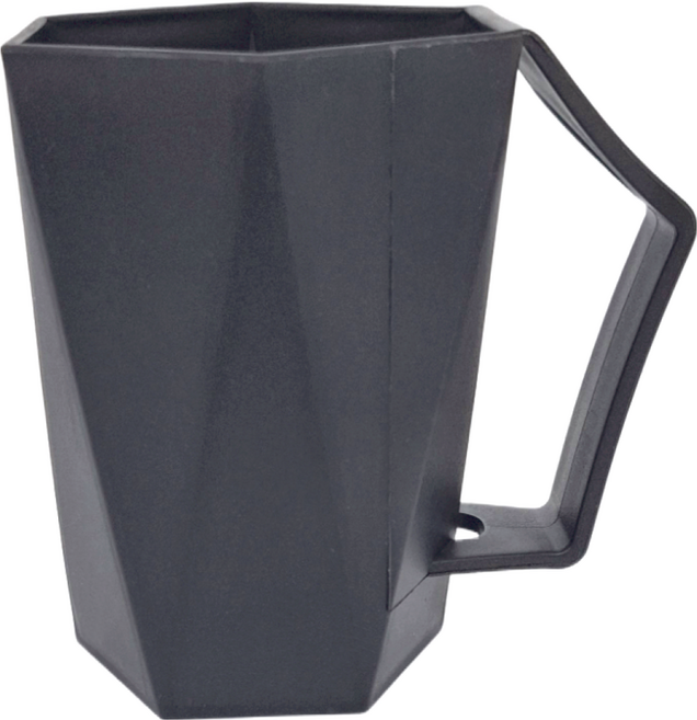 OMORY 抽象幾何把手漱口杯, 黑色, 2個