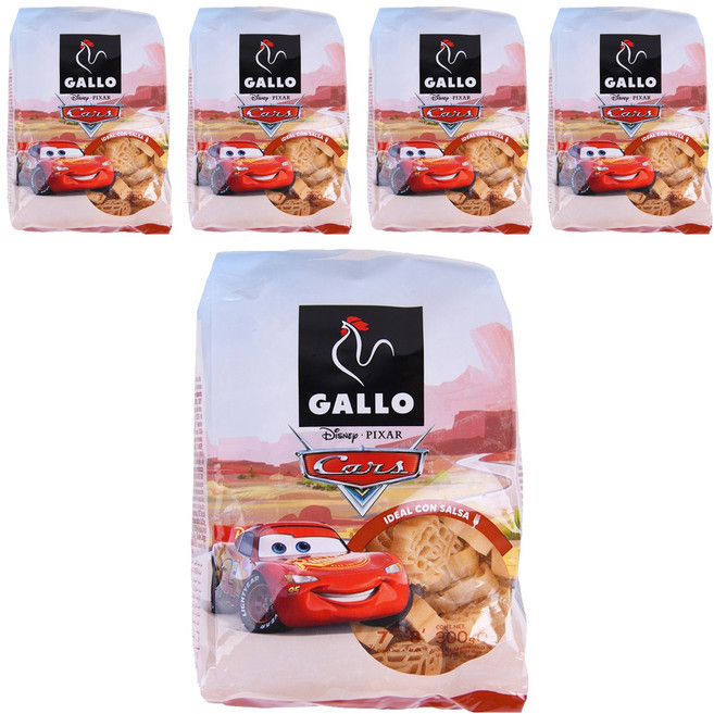 西班牙 GALLO 公雞牌 迪士尼汽車總動員 義大利麵, 300g, 5個