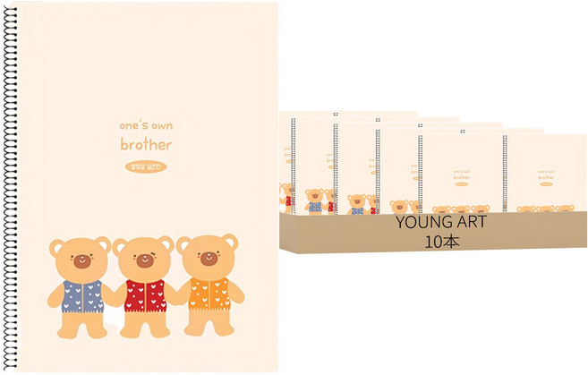 YOUNG ART 年輕藝術小學寬格線圈聯絡簿, 10本, 顏色隨機