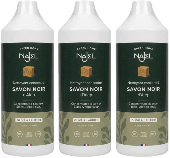 NAJEL 台灣公司貨 萬用神奇黑皂液, 1L, 3瓶