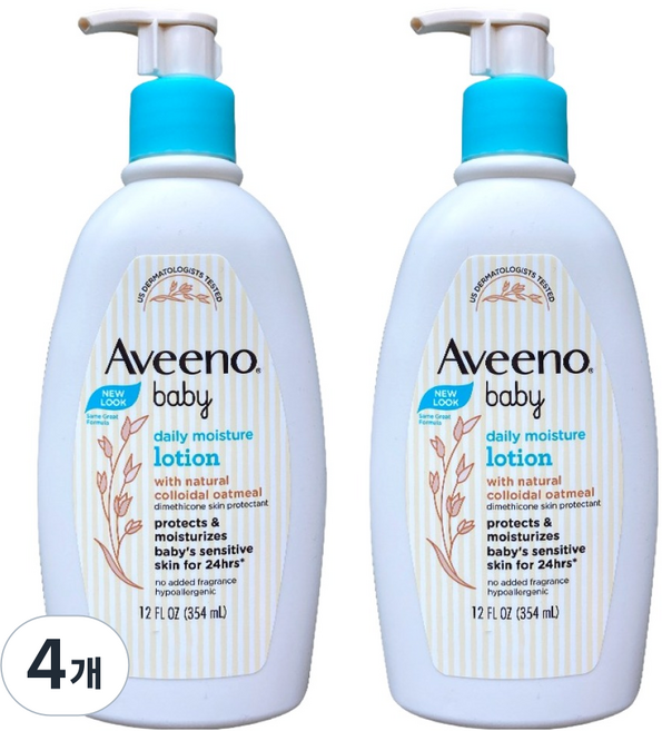 Aveeno baby 日常保濕乳液, 4個, 354ml