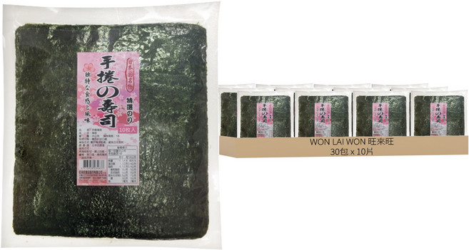 WON LAI WON 旺來旺 手捲海苔 10片, 35g, 30包