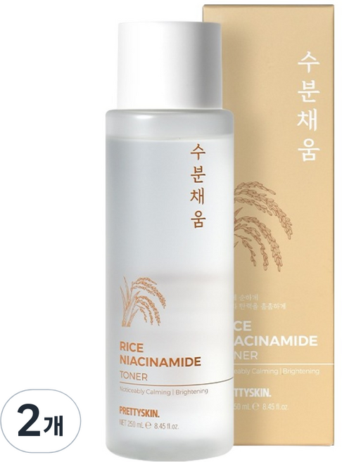 PRETTYSKIN. 米糠菸鹼醯胺化妝水, 2個, 250ml