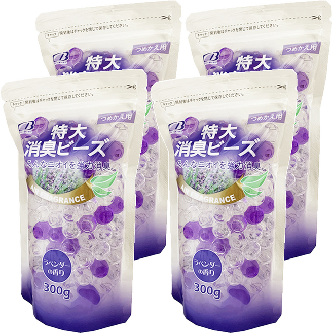 EMO CB 珠珠補充包 特大型消臭珠 薰衣草花香, 300g, 4包