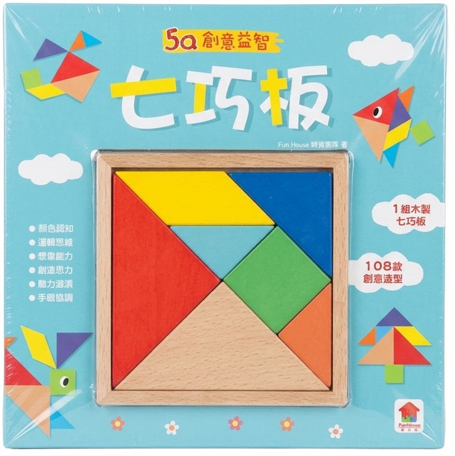 双美生活文創 5Q創意益智七巧板, 多色, 1組
