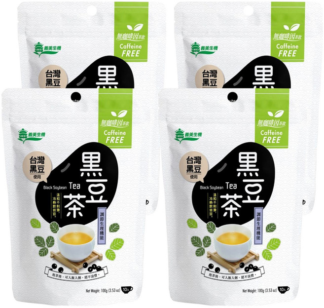 義美生機 台灣黑豆茶, 10g, 10包, 4袋
