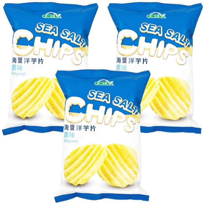 統一生機 海鹽洋芋片 原味, 50g, 3包