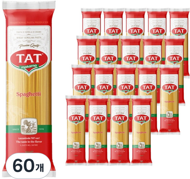 TAT makarna 義大利麵 義大利麵條, 500g, 60個