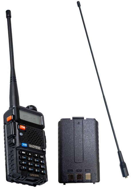 BAOFENG 寶峰 UV-5R 雙頻對講機 附40cm長天線 + 原廠1800mAh備用電池, 1個