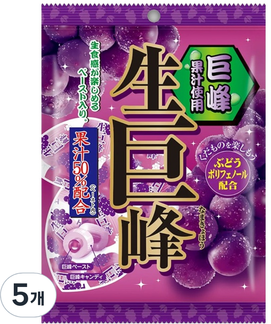RIBON 立夢 生巨峰葡萄糖, 5個, 84g