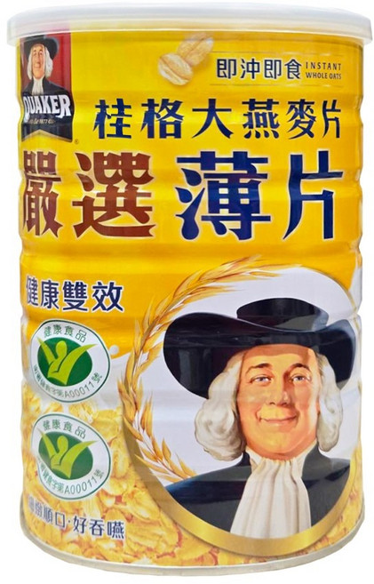 QUAKER 桂格 嚴選薄片麥片, 800g, 1罐