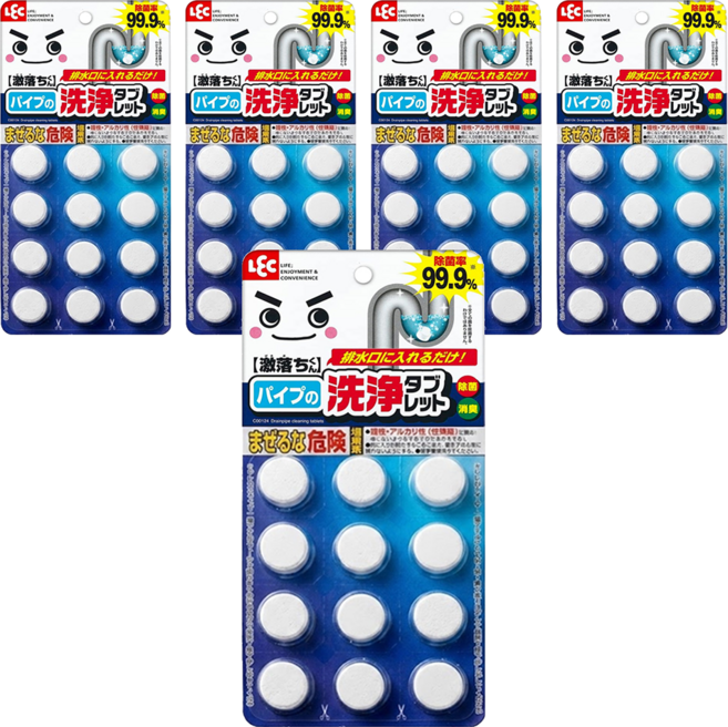 LEC 激落君 排水孔水管用清潔錠, 4.5g, 12顆, 1組
