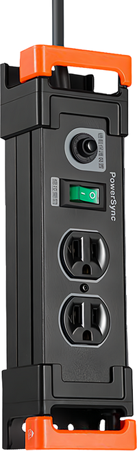 PowerSync 群加 1開2插鋁合金防雷擊抗搖擺延長線 3孔 TL2W0018, 1條, 黑色, 1.8m