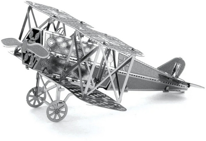 3D立體微型雕塑拼圖 9~14cm, 1片, 福克雙翼機, 1組