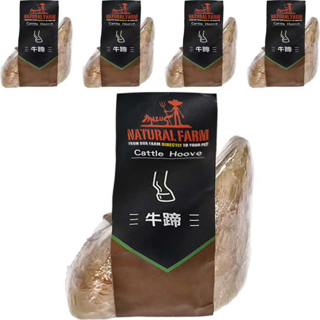 NATURAL FARM 自然牧場 寵物零食, 牛蹄, 55g, 5個