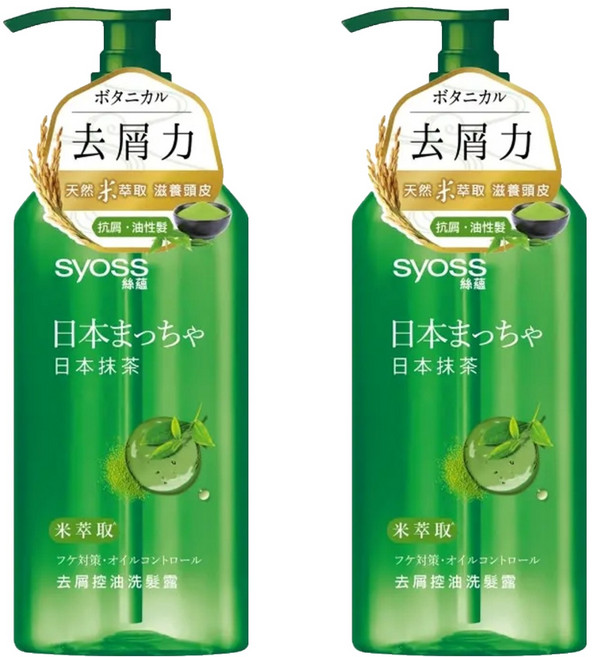 syoss 絲蘊 去屑控油洗髮露 抹茶, 2瓶, 420ml