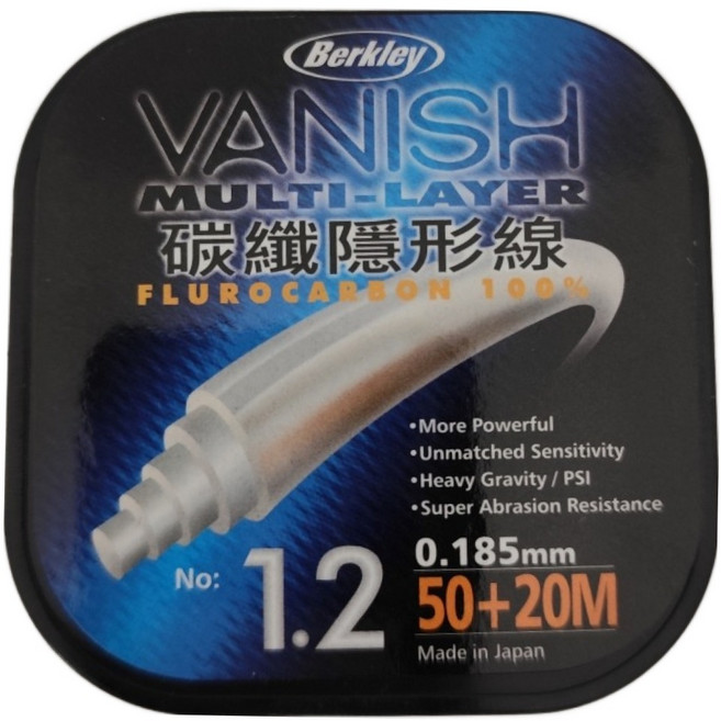 Berkley 貝克力 VANISH 專業碳纖隱形線, 透明色, 1捲