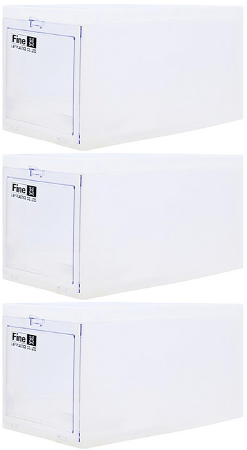 KEYWAY 聯府 前拉式整理箱 12L 350 x 202 x 205mm, 透明色 + 霧白色, 3個