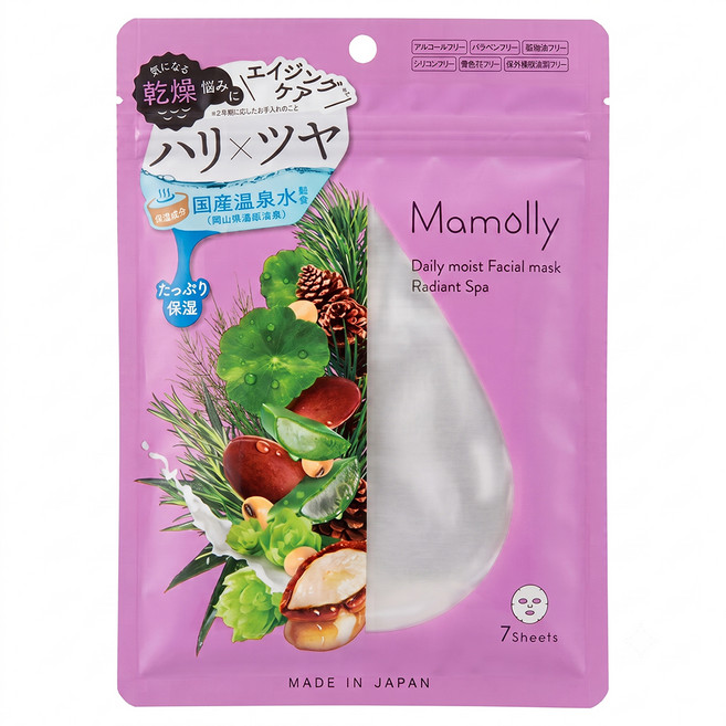 Mamolly 日常保濕面膜 彈潤 20ml, 7片, 1包