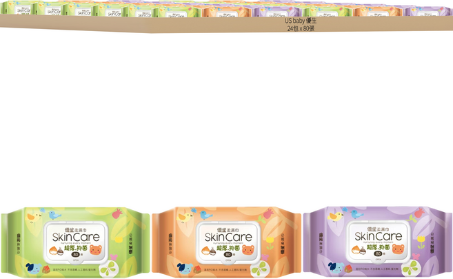 US baby 優生 柔濕巾 超厚型, 80張, 24包