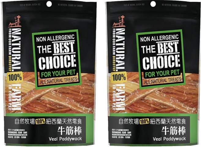 NATURAL FARM 自然牧場 紐西蘭天然零食, 牛筋棒, 100g, 2包
