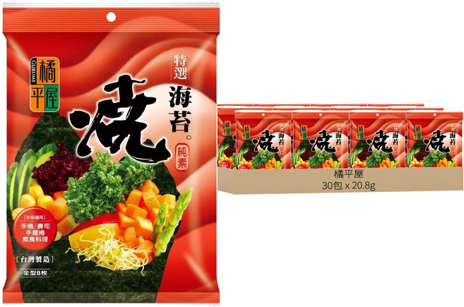 橘平屋 特選燒海苔, 20.8g, 30包