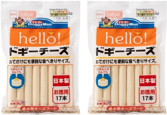 DoggyMan Hello起司條, 減鹽起司, 214g, 2袋
