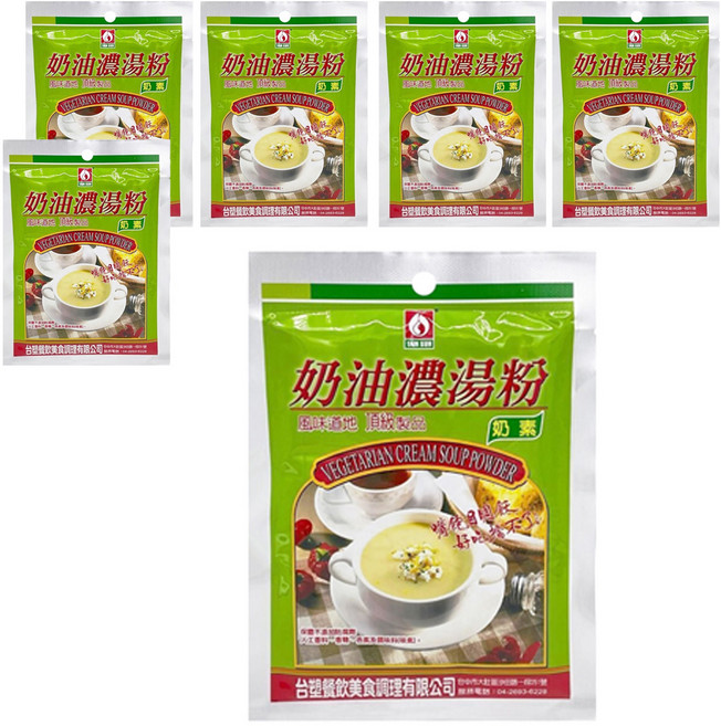台塑餐飲 奶油濃湯粉 奶素, 100g, 6包