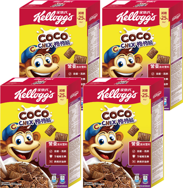 Kellogg's 家樂氏 COCO 可可猴 格格脆, 330g, 4盒
