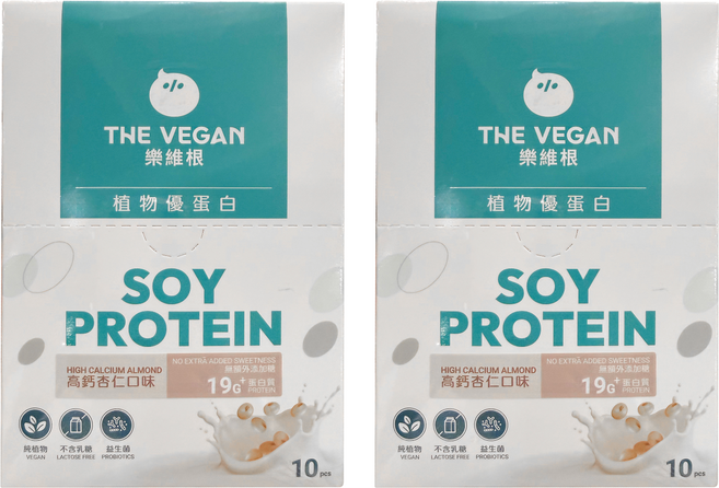 THE VEGAN 樂維根 高鈣植物優蛋白粉 隨身包 無額外添加糖杏仁, 40g, 20個