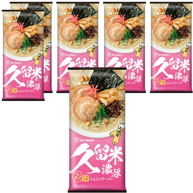 MARUTAI 丸太 久留米濃厚豚骨風味拉麵 2人份 194g, 6包