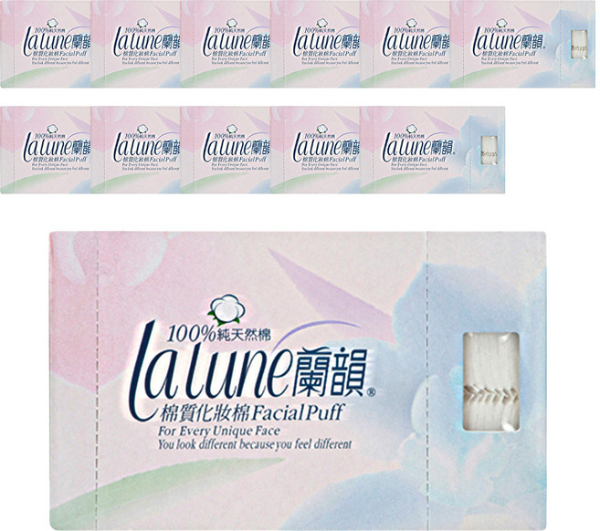 lalune 蘭韻 棉質化妝棉, 100片, 12盒