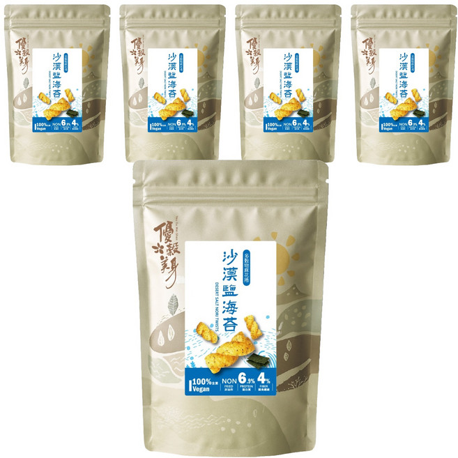 優穀美身 多穀物麻花捲 沙漠鹽海苔口味, 60g, 5個
