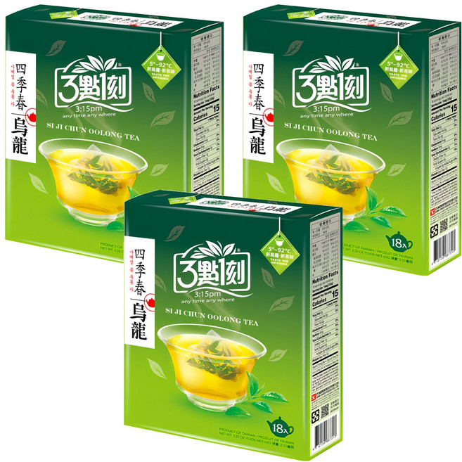 3點1刻 四季春烏龍茶, 3.5g, 18包, 3盒