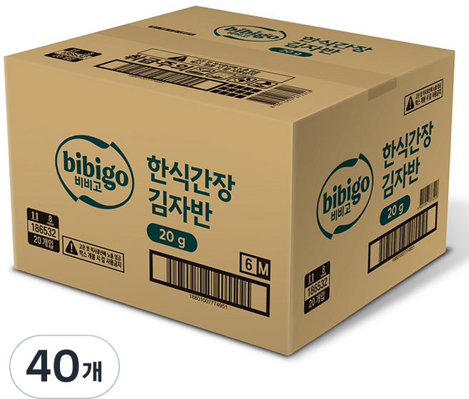 CJ bibigo 韓式醬油海苔酥, 20g, 40包