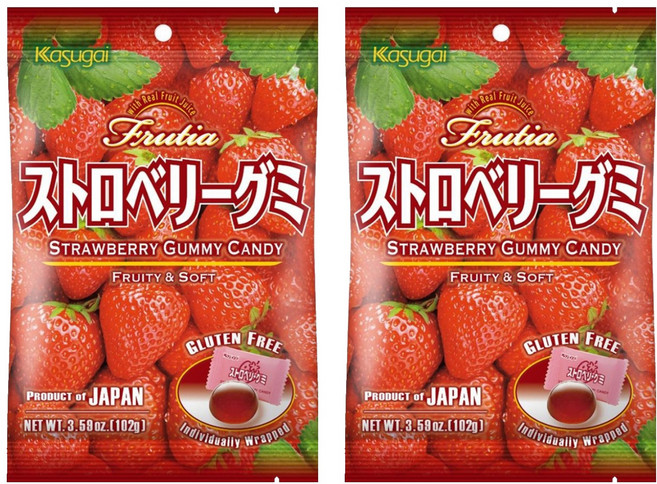 Kasugai 春日井 果汁軟糖 草莓味, 102g, 2袋