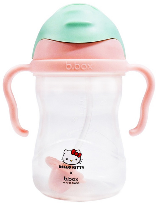 b.box 重力球吸管杯, HELLO KITTY 粉色 + 綠色, 240ml, 1個