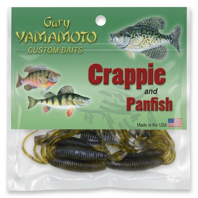 Gary YAMAMOTO 迷你菜頭釣組, 咖啡 + 綠紫亮片, 1包