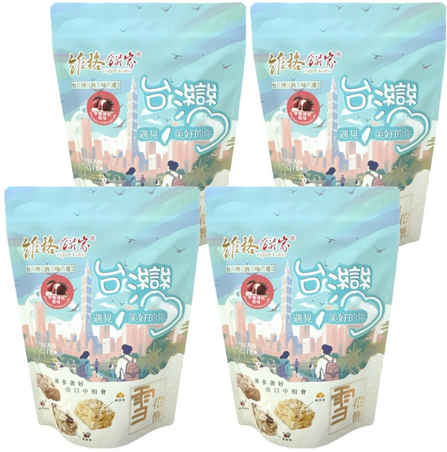vigor kobo 維格餅家 雪花餅 草莓煉乳風味 12個, 4包, 144g