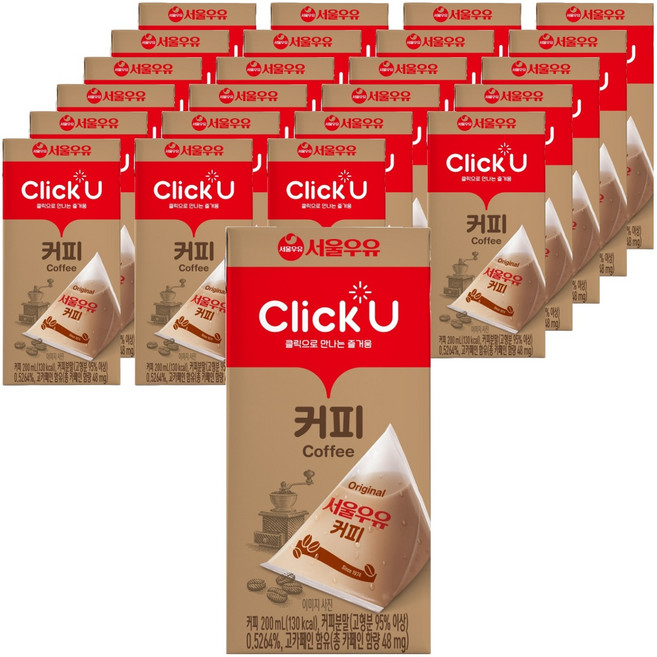 ClickU 咖啡牛奶, 200ml, 24個