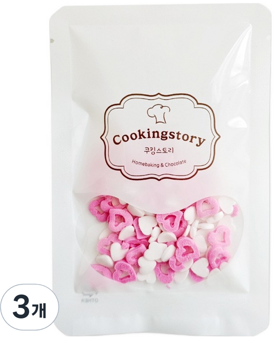 Cookingstory 愛心環造型糖珠, 100g, 3個